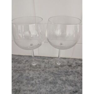 Tiffany & Co Crystal Red Wine 12 oz. Glass 7 X 3" Set Of 2
